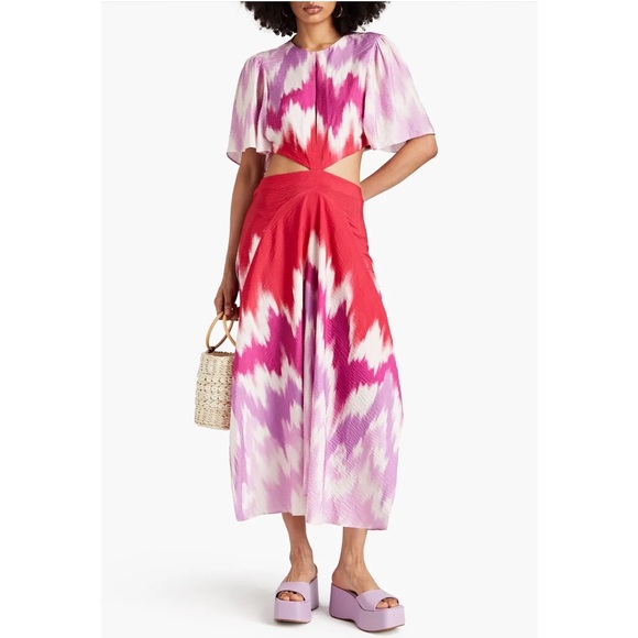 Anthro Maje Ritiela Tie and Dye Asymmetrical Scarf Dress